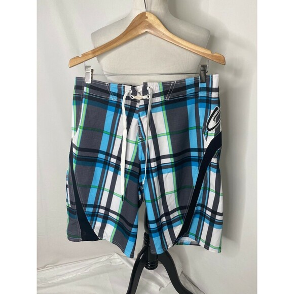 O’Neill Men's Board Shorts Plaid Super Freak Swimming Knee Length Size Small - Picture 2 of 7